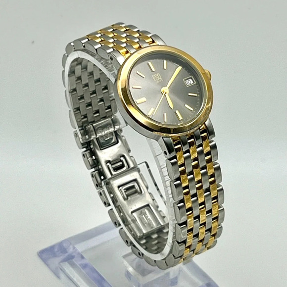 ESQ by Movado Telos Two tone Grey Silver Gold tones ladies watch working - Picture 3 of 8